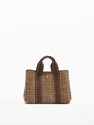Flanneltasche "Traversée" small chocolat carro