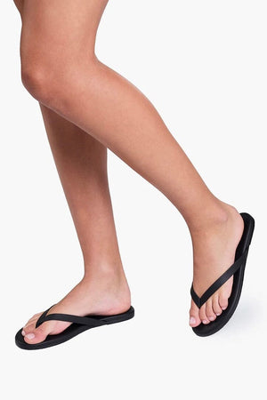 TKEES Leder Flip Flop "BOYFRIEND" schwarz