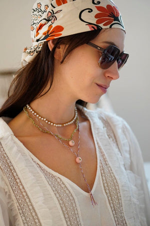 TAMARA TAICHMANN Thulite - Steinkette "Chrysoprase" grün/blau