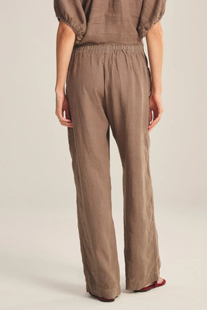 VELVET linen trousers "GINI05" shadow