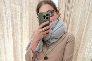 Choice by Réjane Rosenberger cashmere scarf gray méliert (MS-70027)