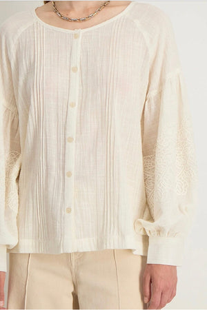 STELLA FOREST Baumwollbluse "POLINA" off-white