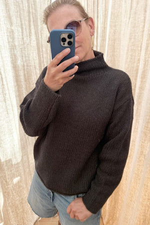FFC Cashmere/Wool Stehkragen Pullover "Aris" brown chiné