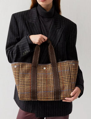 Flanneltasche "Traversée" medium chocolat carro