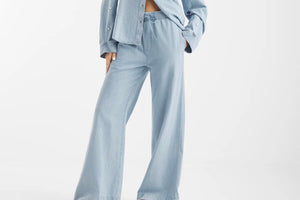 SOSUE cotton blouse "Antonia" slim denim (C)