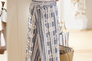 KARIEN BELLE Pareo Skirt "POETRY" stripe blue (C)
