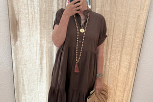 SOSUE Baumwollkleid "COWBOY" brown