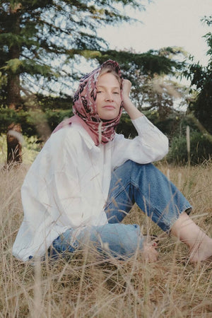 MAISON LECOMTE FLAMANT Baumwollschal "Bandana" rouille