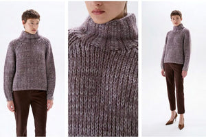 FFC Stehkragen Pullover "14057" chiné aubergine