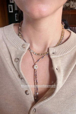 TAMARA TAICHMANN Baumwollkette "Scarlett" sand/cinnamon/black