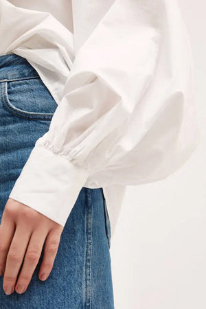 SOSUE Baumwollbluse "Antonia" slim weiss