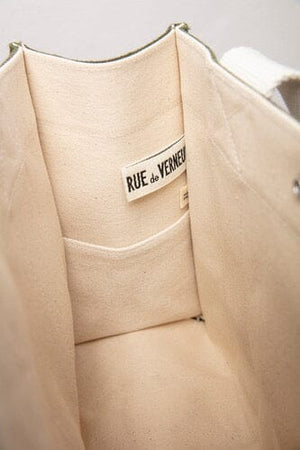 Cotton bag "Traversée" medium black / sand