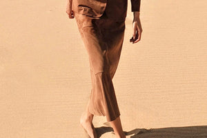 VIA MASINI Velourcord Jupe "CARA" chocolat