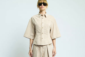 HAIKURE Wide Jeans Jacke "LILAS" skin washed