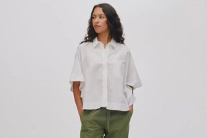 RABENS SALONER Baumwollbluse "BERTE" clay