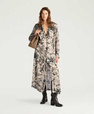 MOMONI Viscose Maxikleid "NATALIE" verde multicolor