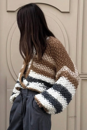 MAIAMI short sleeve cardigan "ALPACA" beige