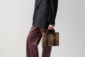 Flanneltasche "Traversée" small chocolat carro