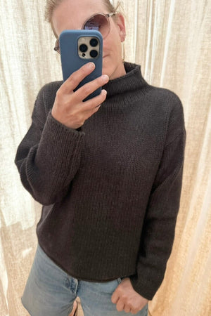FFC Cashmere/Wool Stehkragen Pullover "Aris" brown chiné