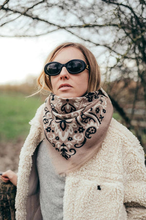 MAISON LECOMTE FLAMANT Wool/Cashmere "Scarf" taupe