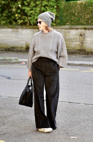 SEA NEW YORK Baumwollhose "Cooper" cordury schwarz