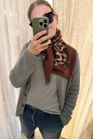 MAISON LECOMTE FLAMANT Wool/Cashmere "Scarf" chocolat