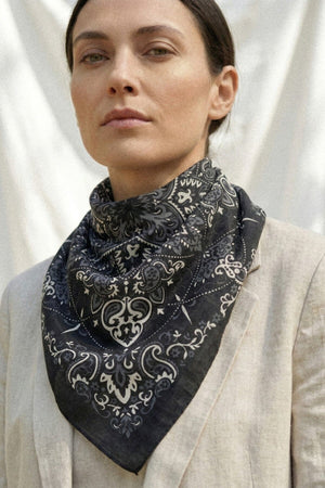 MAISON LECOMTE FLAMANT cotton scarf "Bandana" sand