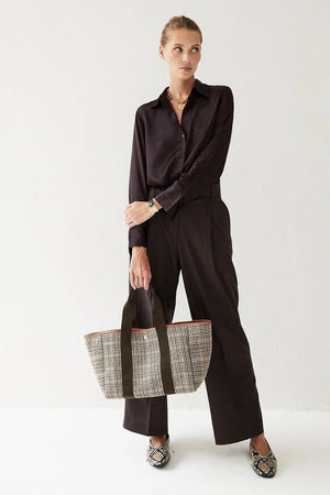 Flanneltasche "Traversée" medium camel check