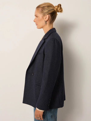 MAISON HOTEL Woolmix Blazer "JACKIE" navy stripe