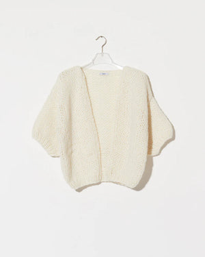 MAIAMI short sleeve cardigan "ALPACA" cinnamon