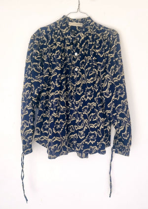 CLARAMONTE Baumwollbluse "NAILA" delice blue jacquard