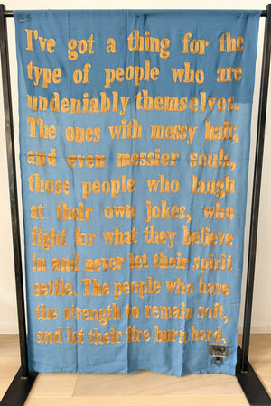 KARIEN BELLE Pashmina "POETRY"skyblue/gold