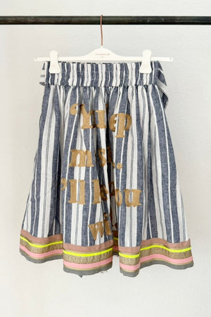 KARIEN BELLE Midi Skirt "POETRY" stripe blue (C)