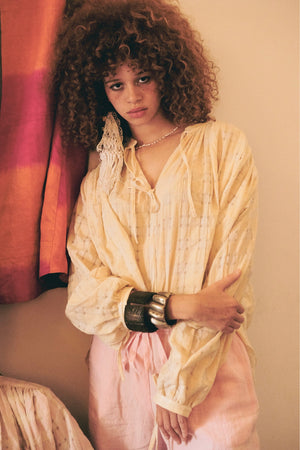 CLARAMONTE cotton blouse "Nina" patch black