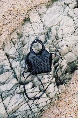 CALAJADE Leather shopper "MISU" MINI - black