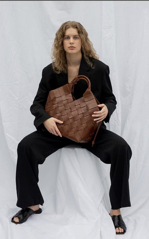 CALAJADE Ledershopper "MISU" L nutmeg