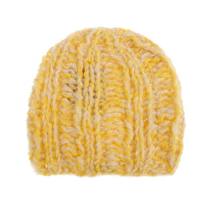 TRICOT D'O hand knitted cap in cashmere blend yellow