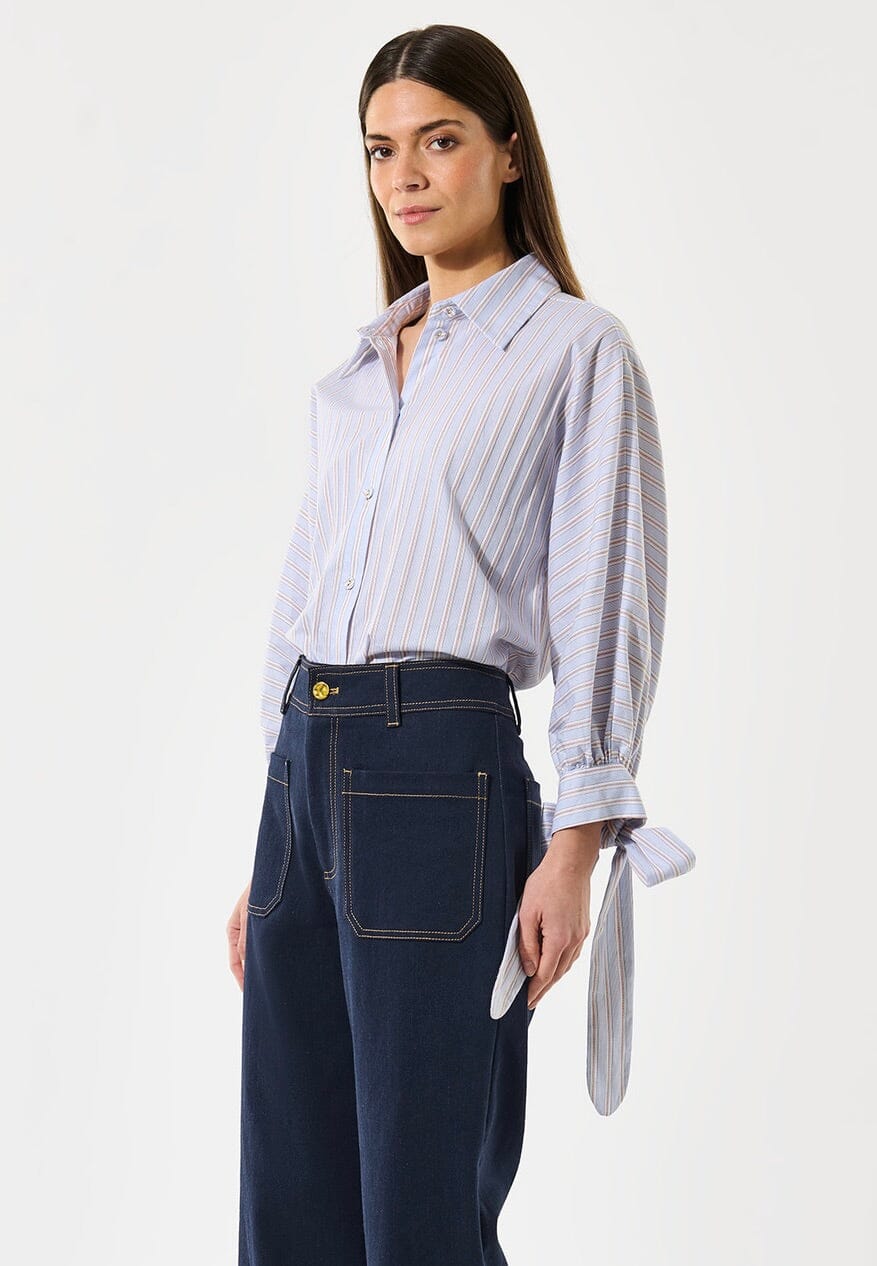 DEA KUDIBAL Baumwollbluse "CHRISTA07" hellblau stripe