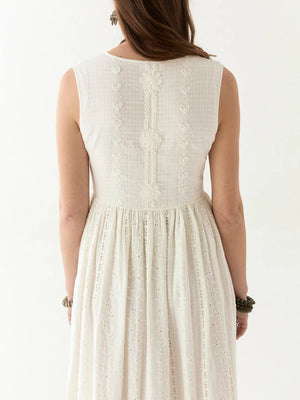 MAISON HOTEL Baumwollkleid "AMANDINE" pearl