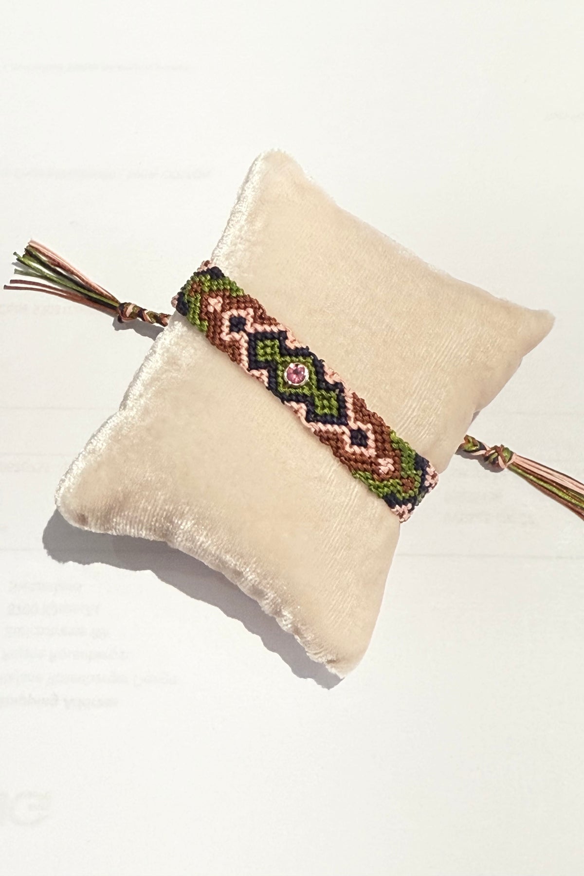 TAMARA TAICHMANN Baumwollarmband "MAYA" rose/army