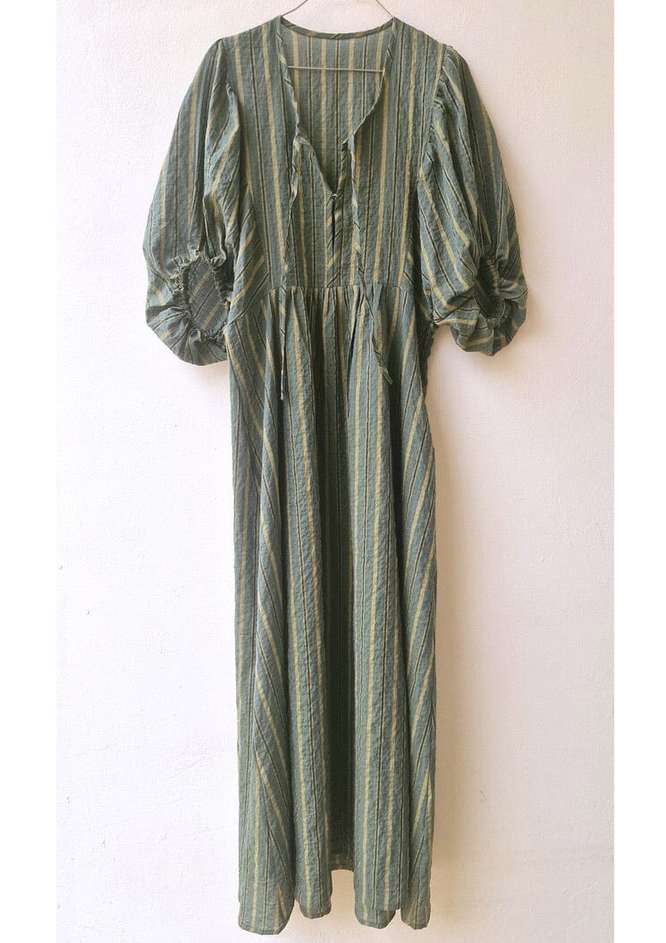 CLARAMONTE Baumwollkleid  "MATY" uni grün