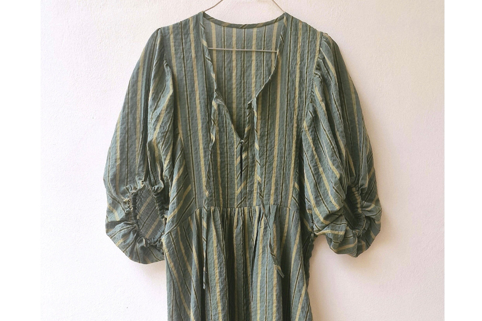 CLARAMONTE Baumwollkleid  "MATY" uni grün