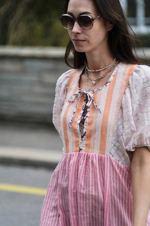 CLARAMONTE Baumwollkleid  "MATY" patch pink