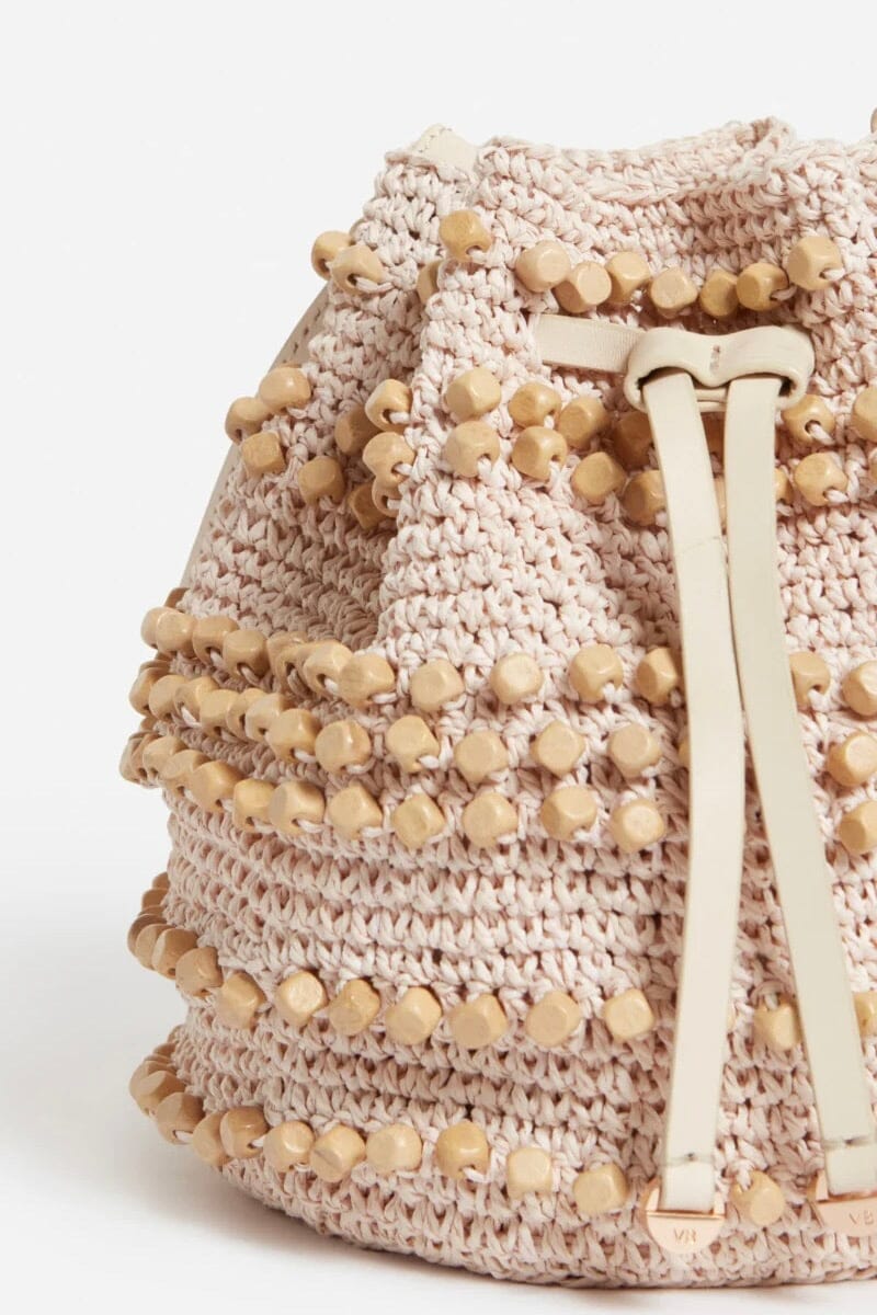 VANESSA BRUNO Raffia/Paper Purse "EVE" sand (C)