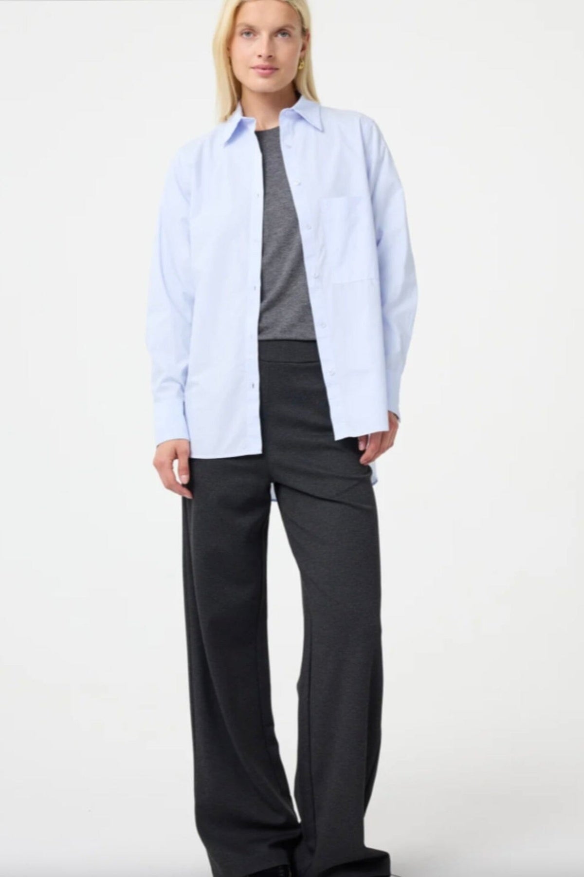 KNIT TED Popeline Hemd "LIES" hellblau