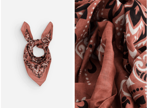 MAISON LECOMTE FLAMANT Baumwollschal "Bandana" rouille