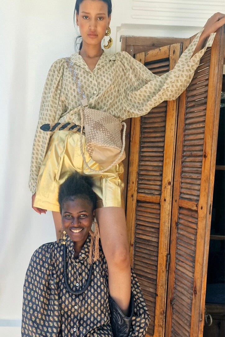 CLARAMONTE Baumwollbluse "Klaus" black flower