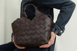 CALAJADE Leather shopper "MISU" MEDIUM - black