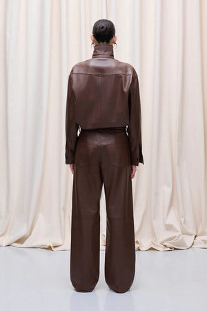 HAIKURE Leder Hemd "BELTY" choco