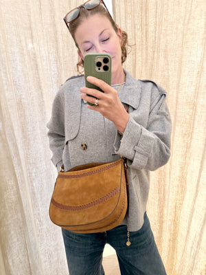 VANESSA BRUNO Wildledertasche "DAILY" medium natural